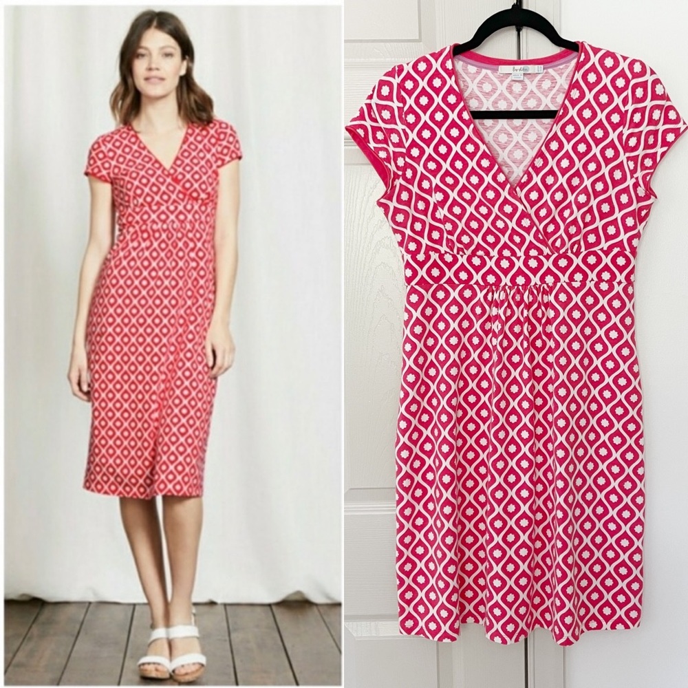 Boden Casual Jersey Floral Printed Wrap Day Dress